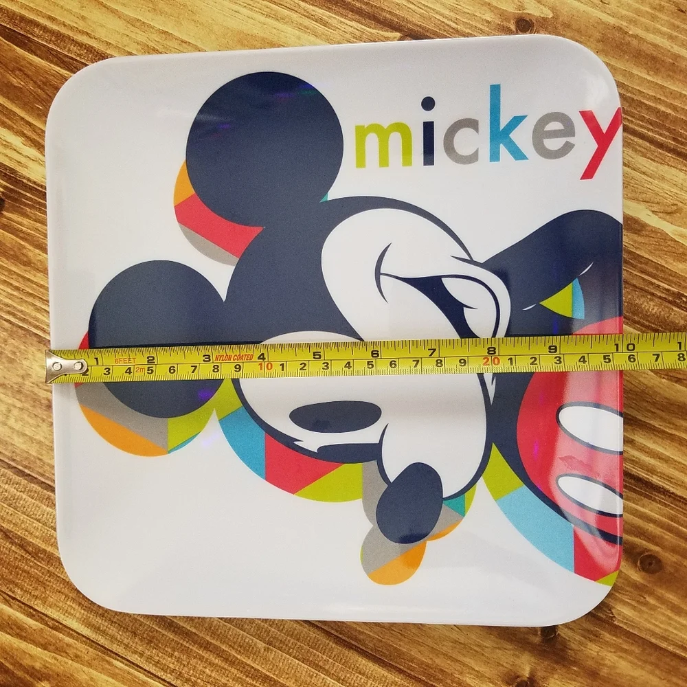 Disney Store Mickey Mouse Melamine Dinnerware Plate Set Summer Plastic Large